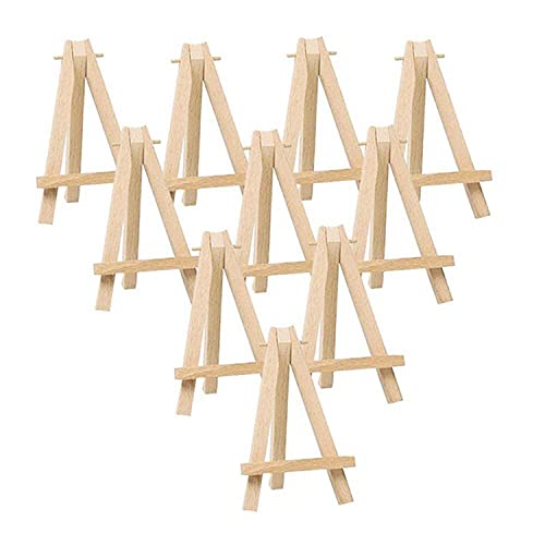 12 Pack 5 Inch Mini Wood Display Easel Natural Wooden Tripod Holder Stand  for Displaying Small