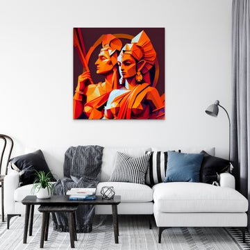 Divine Love: Digital Art Print of Lord Rama and Sita, Ideal for Home and Office Décor and Gifting