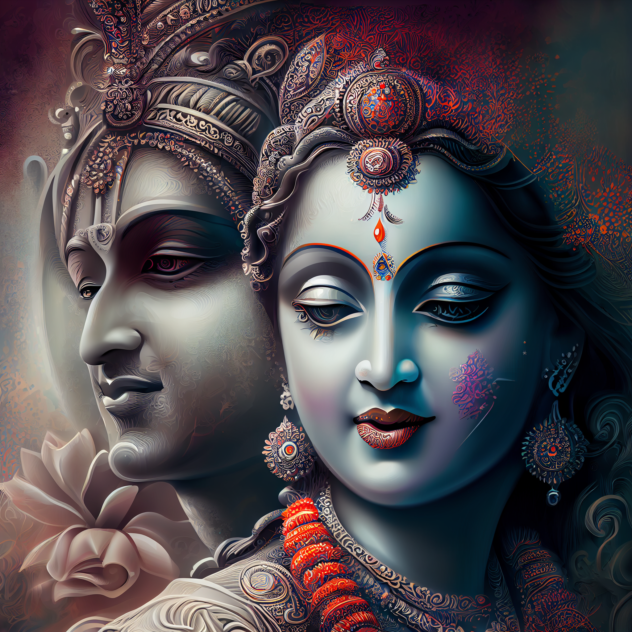 Divine Love: Radha Krishna Glass Wall Art for Devotion and Harmony –  Dharayati