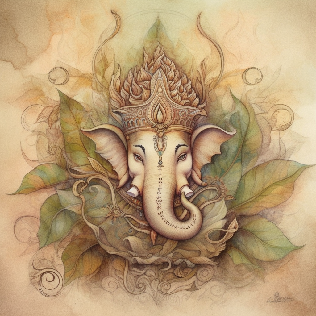 Ganesha Drawing Deity, ganesha, white, monochrome, vertebrate png | Klipartz