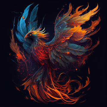 phoenix rising from the ashes painting