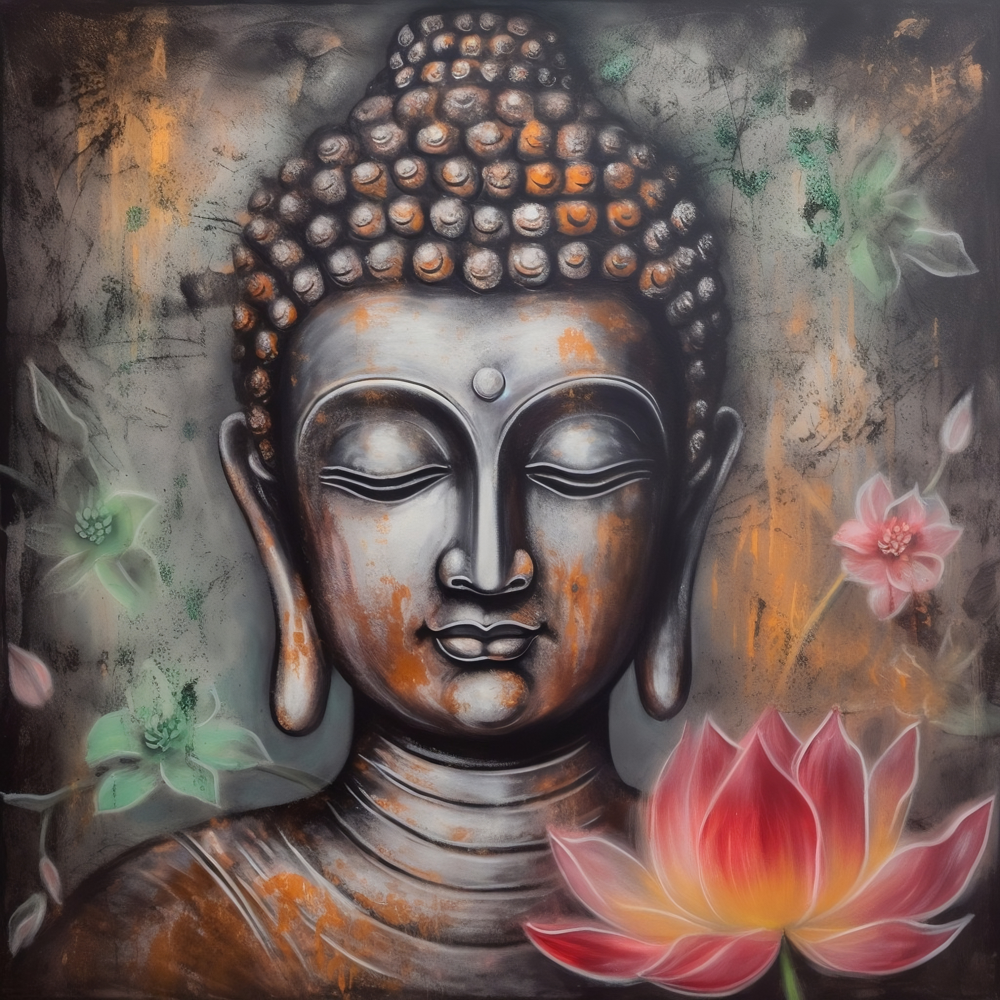 Buddha  Charcoal Painting  Kreate