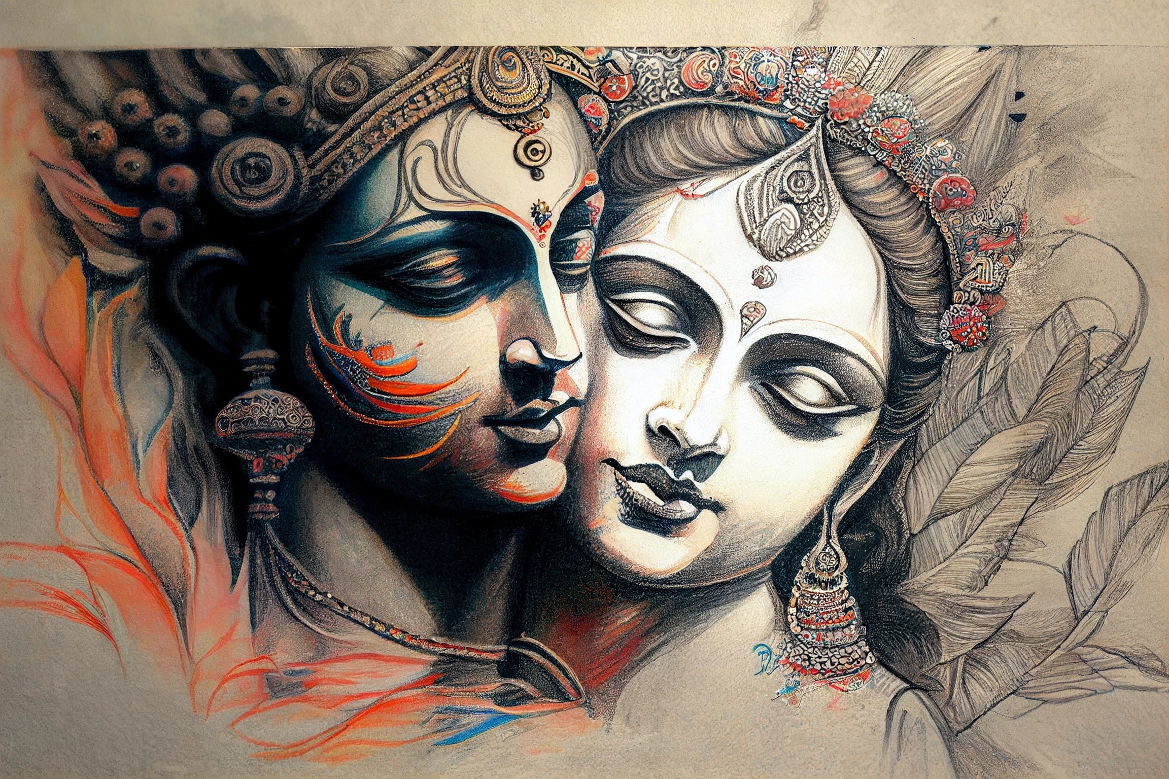 how to draw lord radha and krishna easy pencil sketch drawing,how to draw  lord krishna & radha, - YouTube