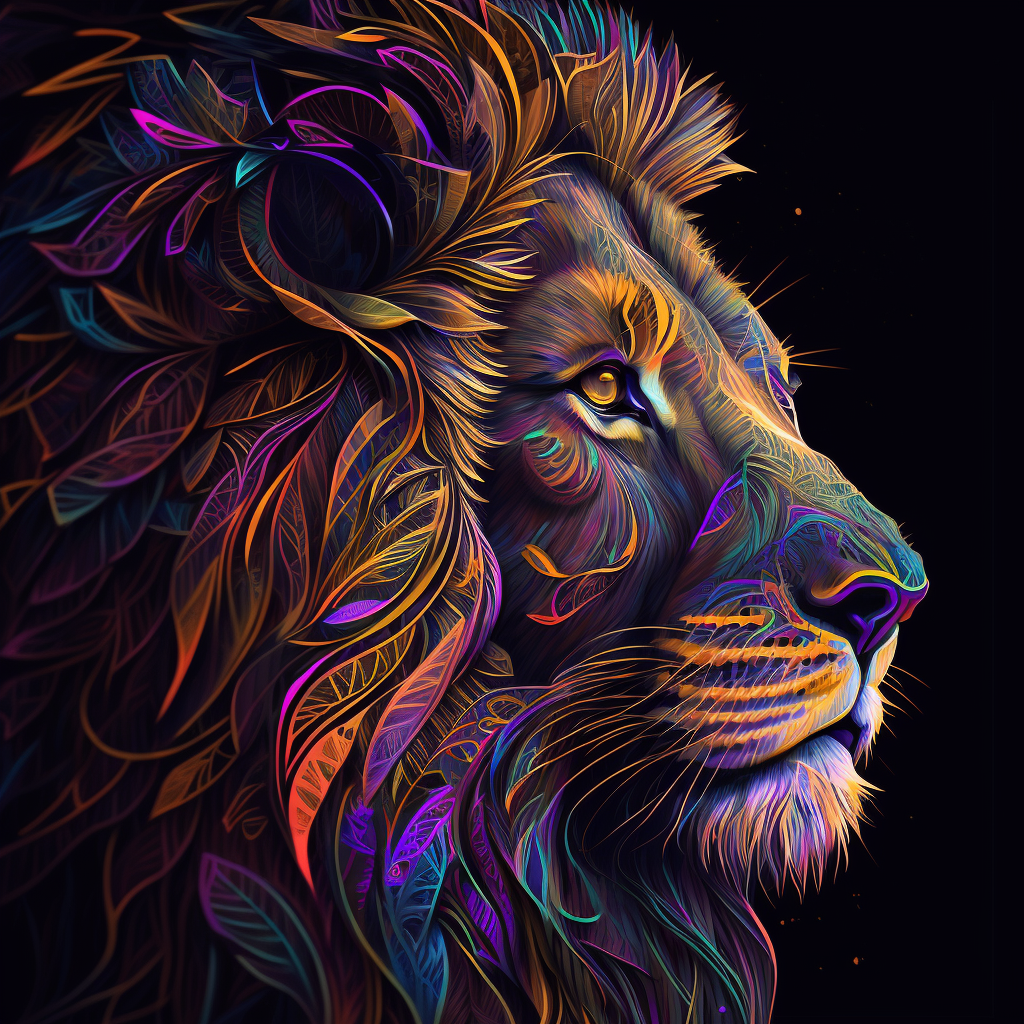 Abstract 3D Art Lion Colorful Hair iPhone Wallpapers Free Download