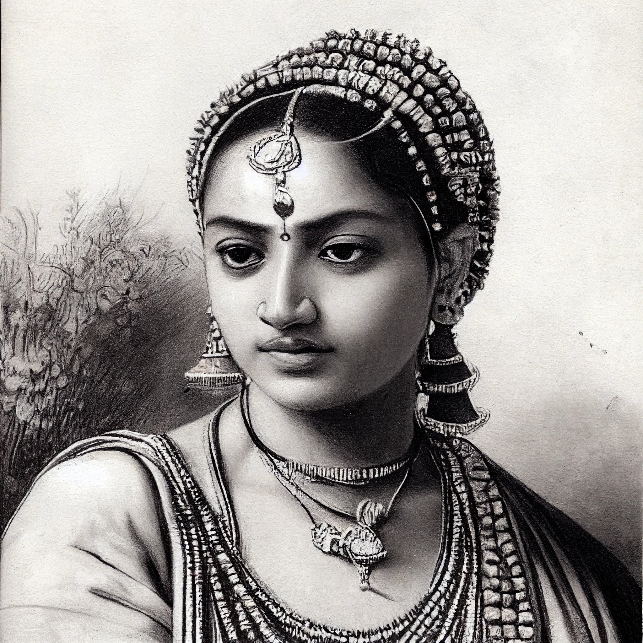 Indian Girl Face Sketch ^^ | PeakD